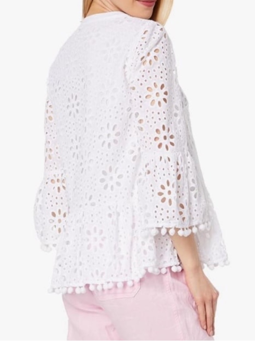 ❤️🔥❤️🔥❤️🔥Lily pulitzer Eyelet Peplum Top - White - Picture 2 of 4